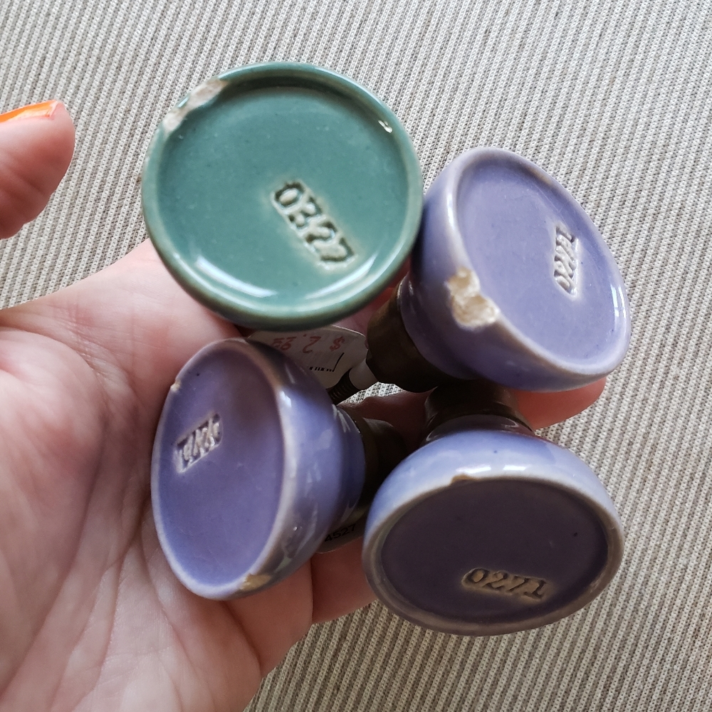 Anthro Pantone drawer pulls set of 4 {chipped}